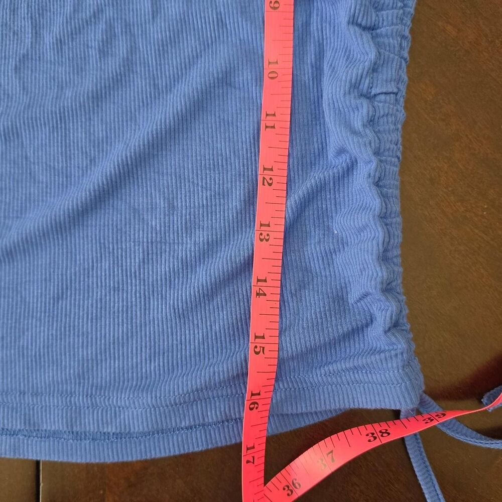Superdown Blue Ruched Tank - Picture 5 of 8